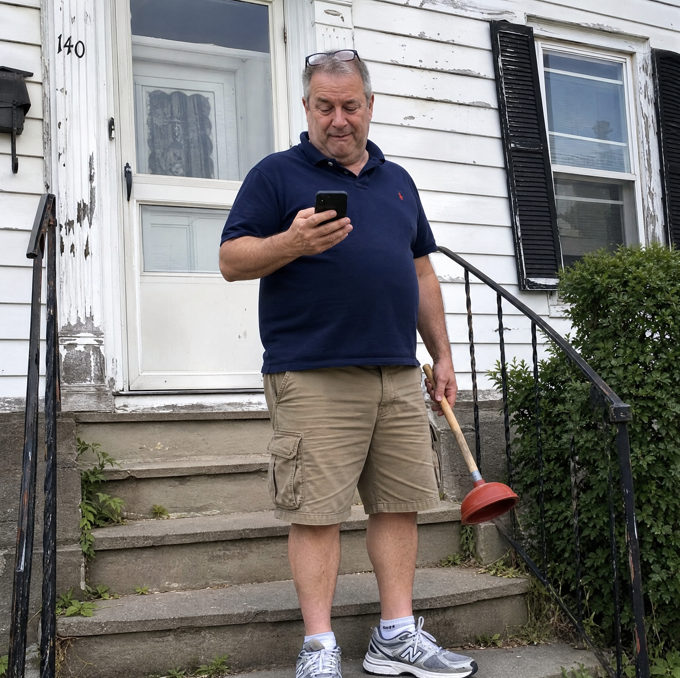 Frustrated homeowner staring at expired listing on phone