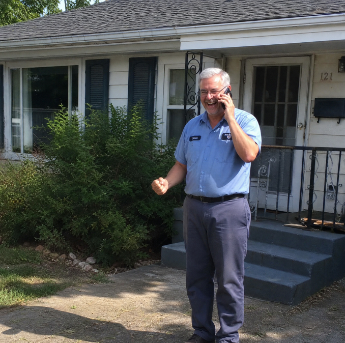 Homeowner celebrating after accepting cash offer
